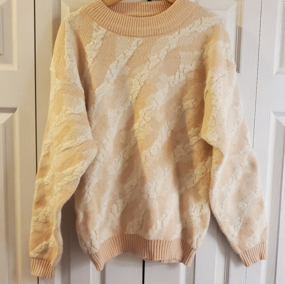 Pink and White Warm Sweater